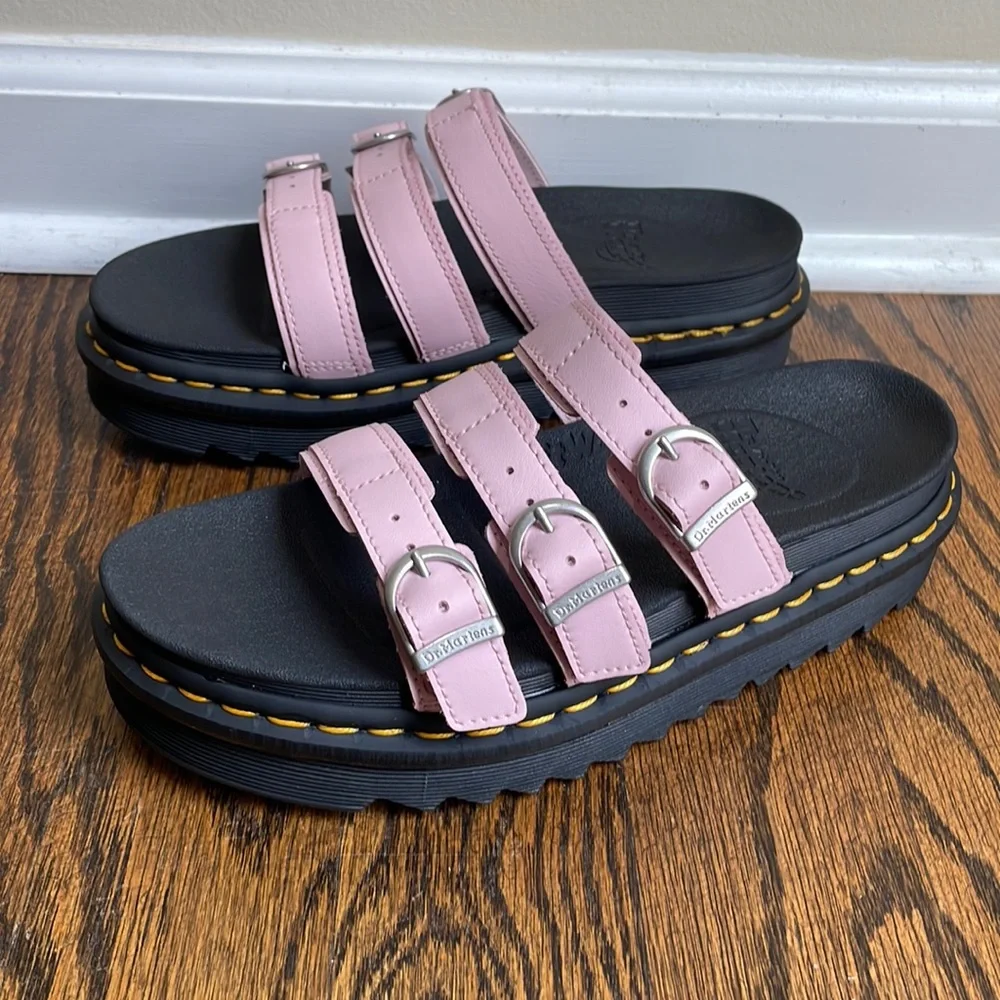 Dr Martens Docs Soft Wair Blaire Slide Sandals Platform Pink - Picture 1 of 8